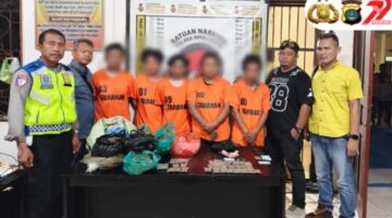 Polres Simalungun Bongkar Jaringan Narkoba 2,5 Kg Ganja di Kawasan Wisata Danau Toba, Lima Tersangka Diamankan